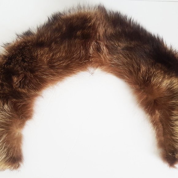 Brown Raccoon Fur Scarf, Vintage Raccoon Fur Collar - Picture 13 of 13